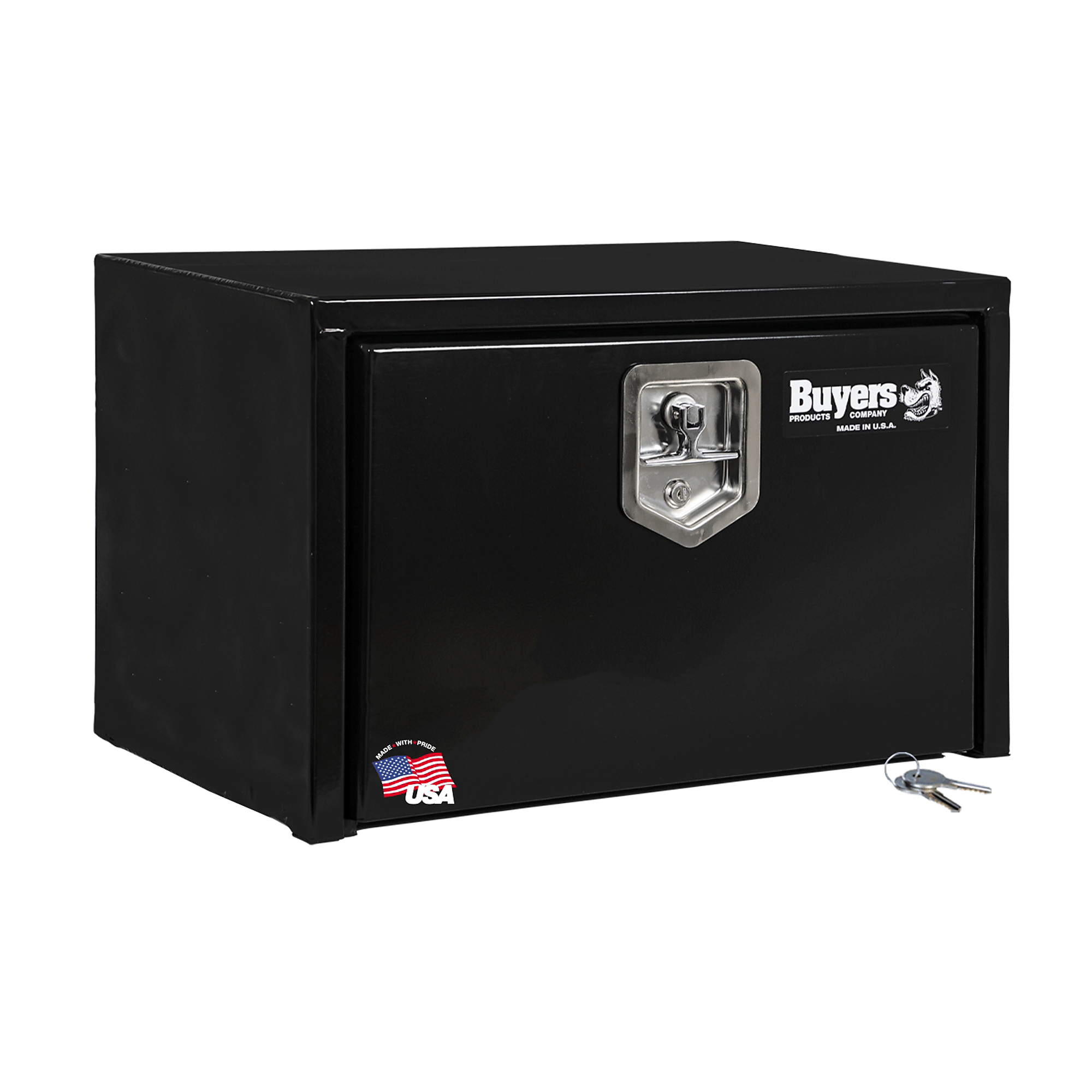 Buyers Products, 24x13x15in. Steel Underbody Truck Tool Job Storage Box, Width 24 in, Material Carbon Steel, Color Finish Glossy Black, Model# 1703322